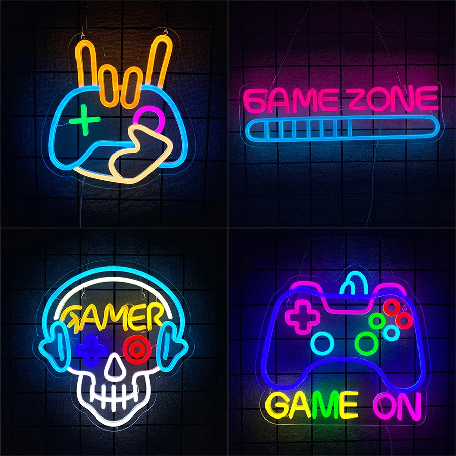 Gaming Accessories Wall - Neon Sign for Home Decor for