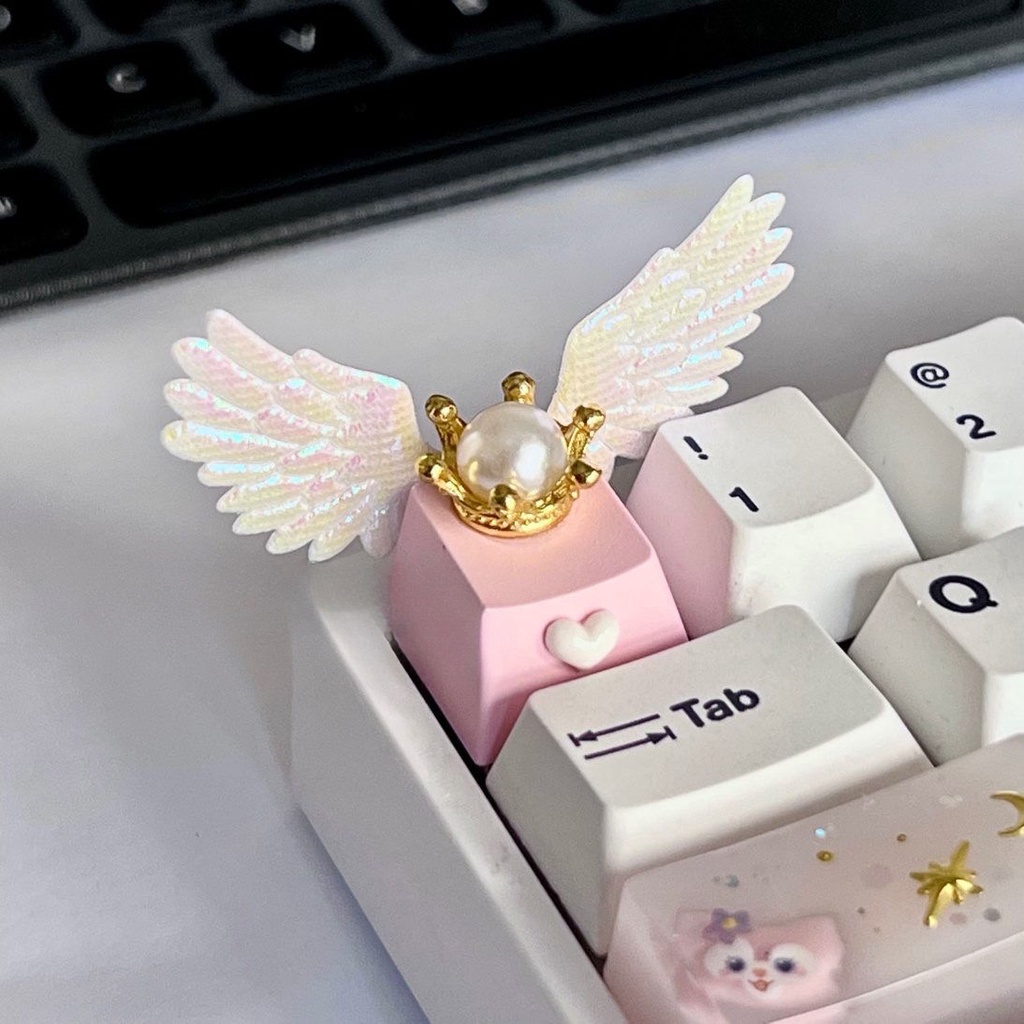 Gaming Accessories Pink - Beautiful Angel Winged Keycap for Cherry