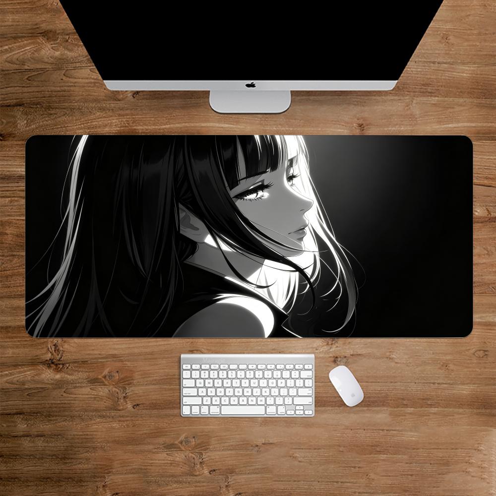 Gaming Accessories Officeworks - Dark Anime Girl Mouse Pad Desk