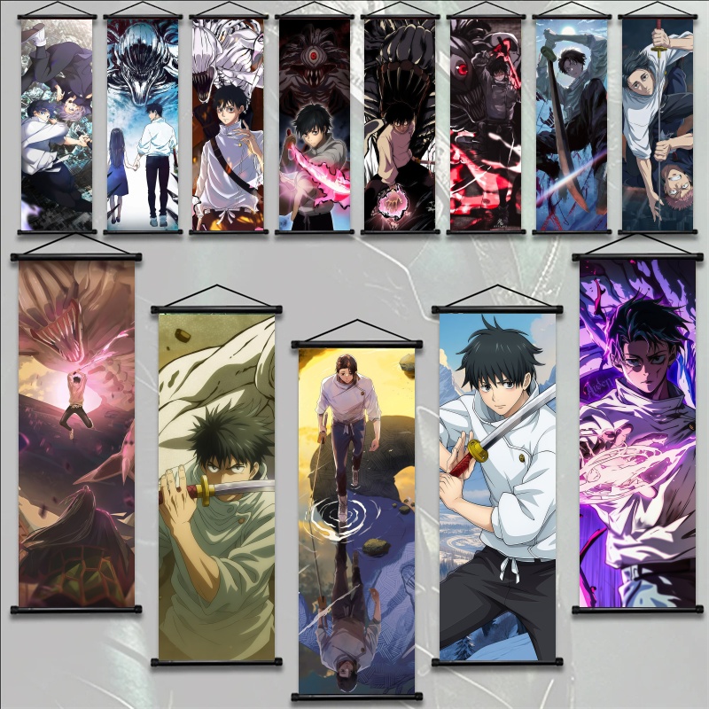Gaming Accessories For Bedroom - Jujutsu Kaisen Fushiguro Megumi Hanging Scroll,