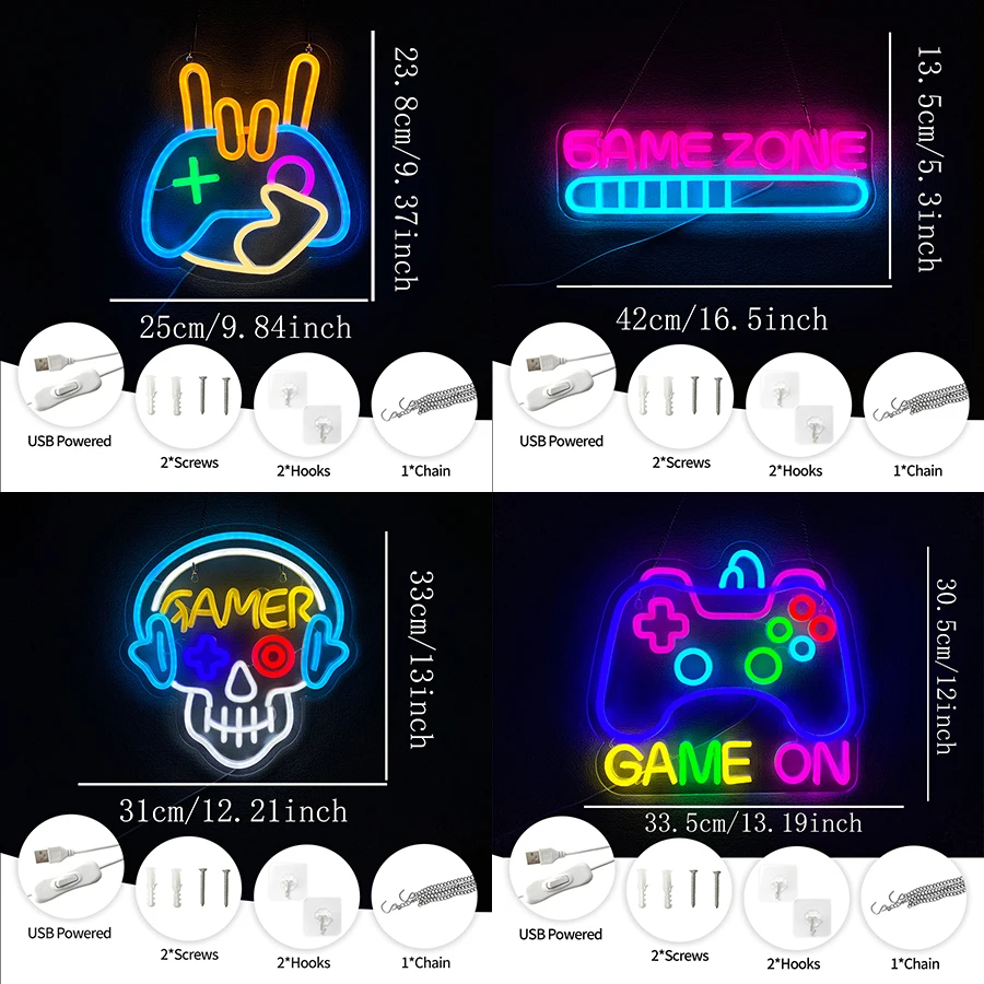 Neon Sign for Home Decor for R - Gaming Accessories Wall review and price