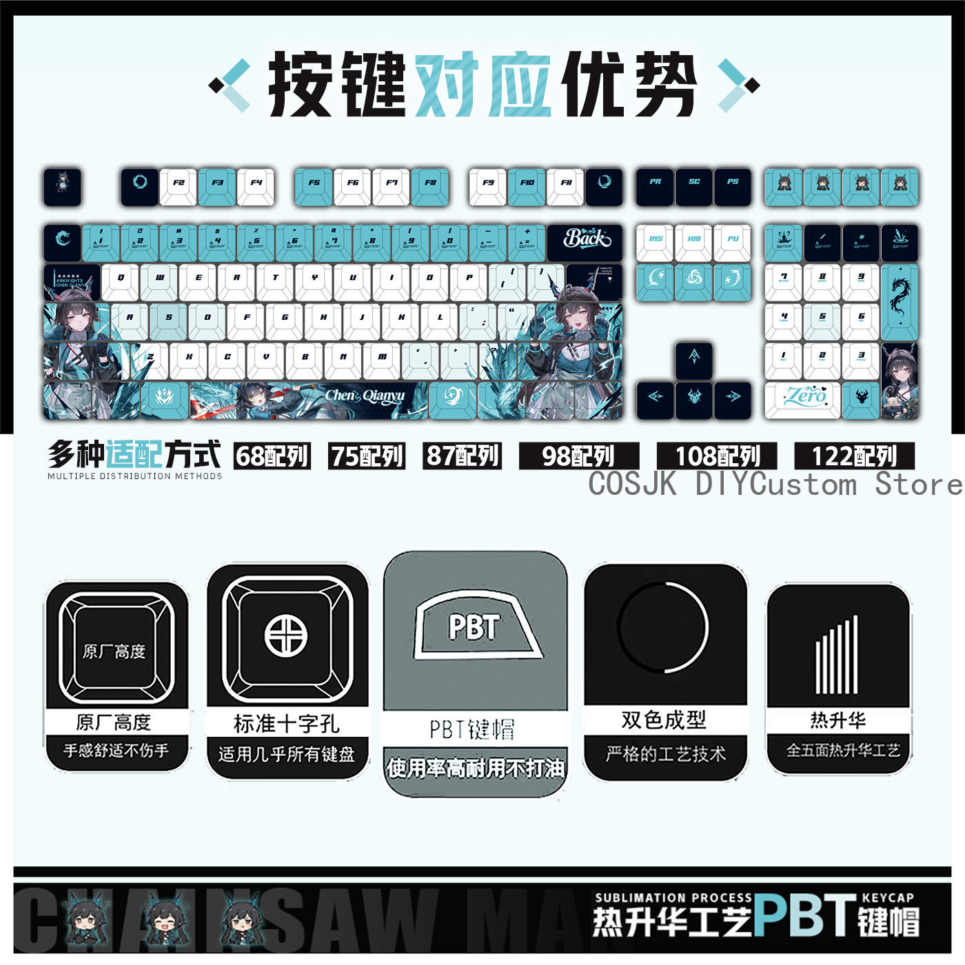 122 Keys Anime Chen Qianyu Ark - Gaming Accessories Keyboards review and price