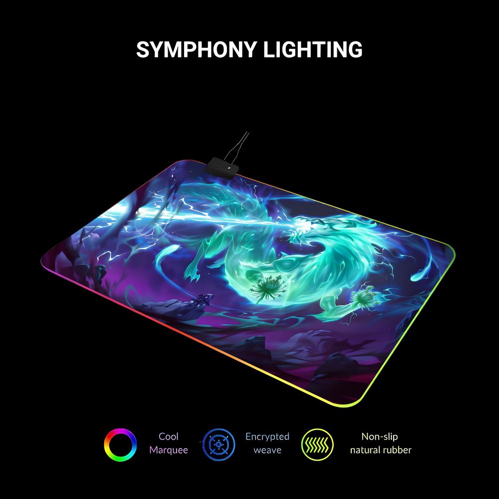 RGB LED Blue Dragon Mouse Pad  - Gaming Accessories Pc Setup review and price