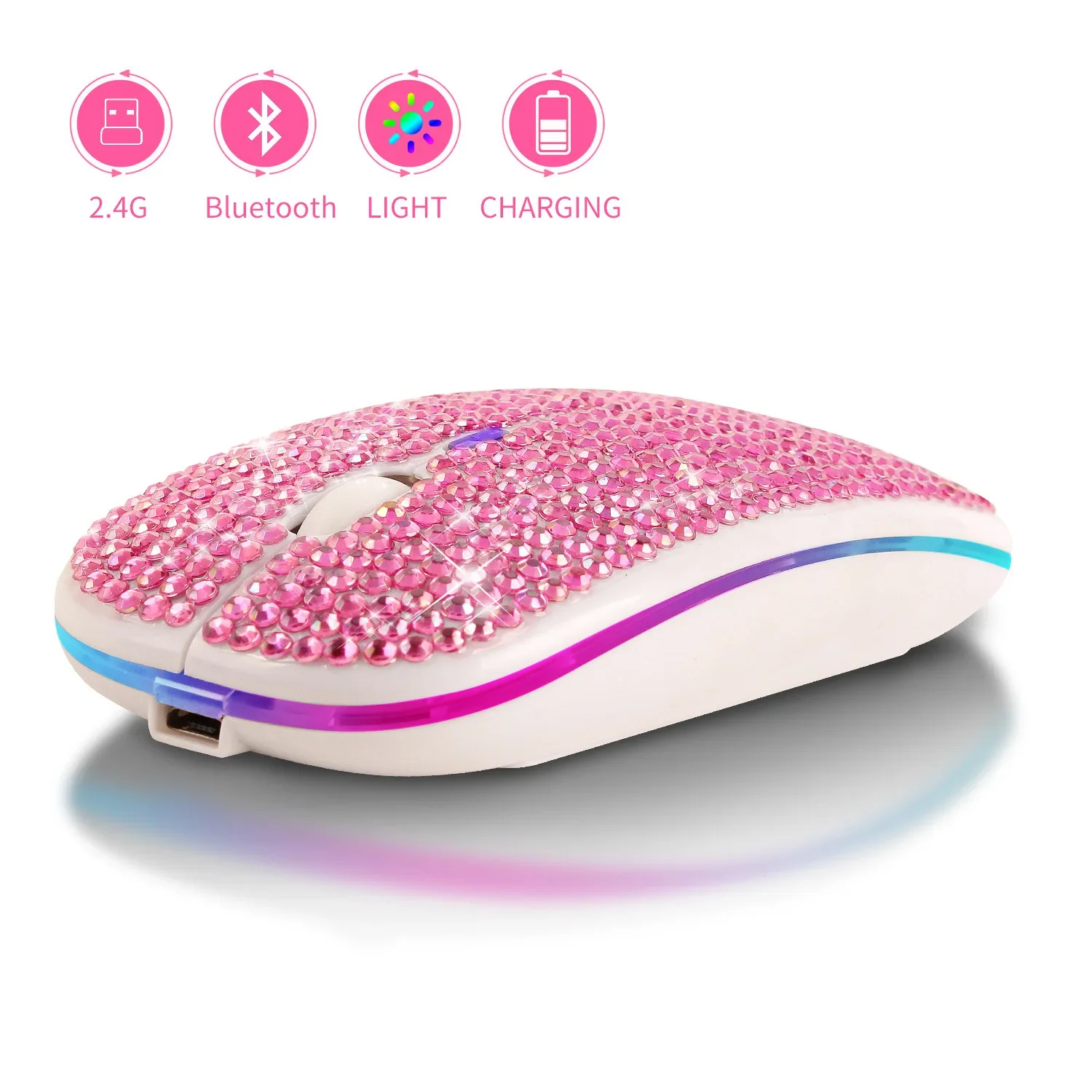 Charging and Mute Diamond-stud - Gaming Accessories Pink review and price