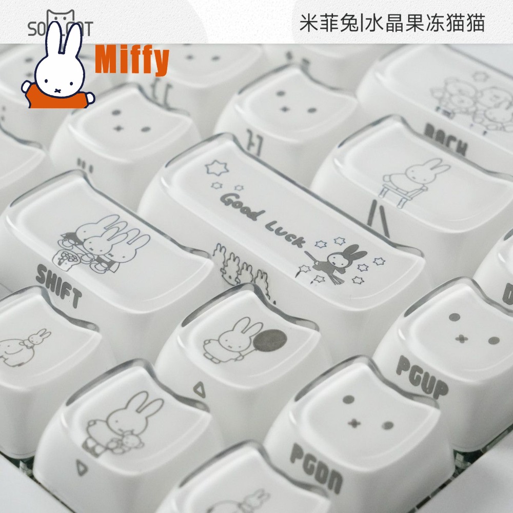 Kawaii Miffy Keycaps Cute Rabb - Gaming Accessories Keyboards review and price