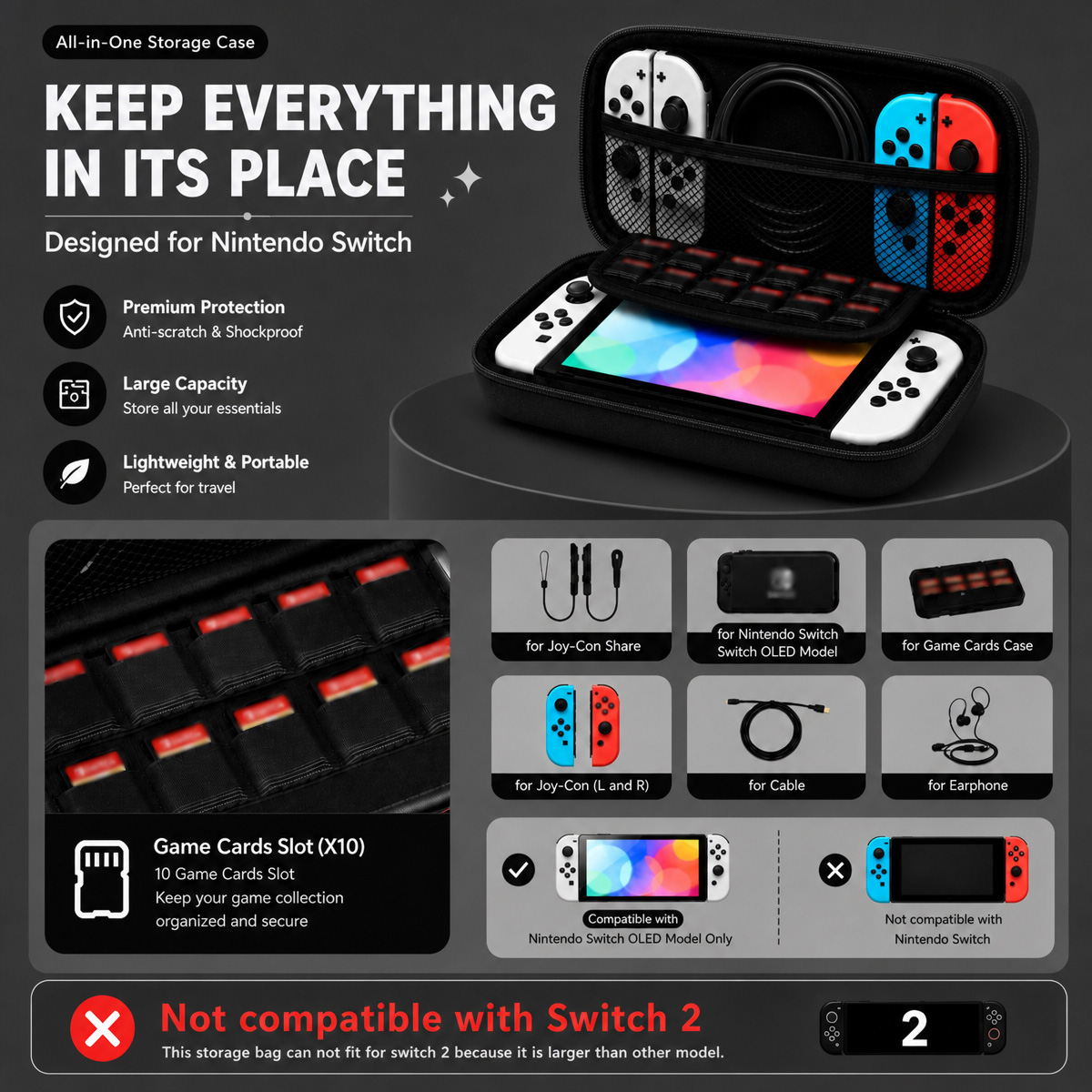 Cute Shockproof Carry Case for - Gaming Accessories Bag review and price
